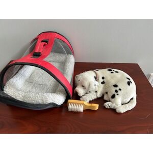 Perfect Petzzz Dalmatian Breathing Puppy Plush with Red Carrier and Brush 2004